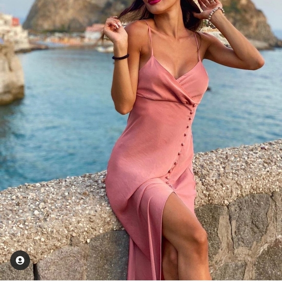 NWOT  Zara Buttoned Slip Dress - Picture 2 of 9